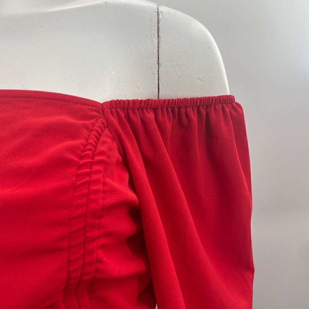 3For$20 SHEIN Unity Ruched Drawstring Front Ruffle Cuff Crop Top size: Large - Picture 4 of 4